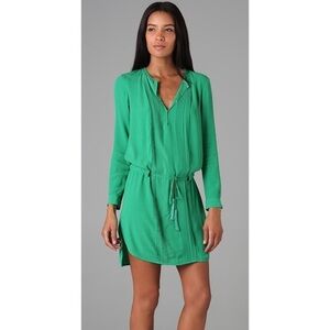 DVF sliced chiffon dress long sleeves